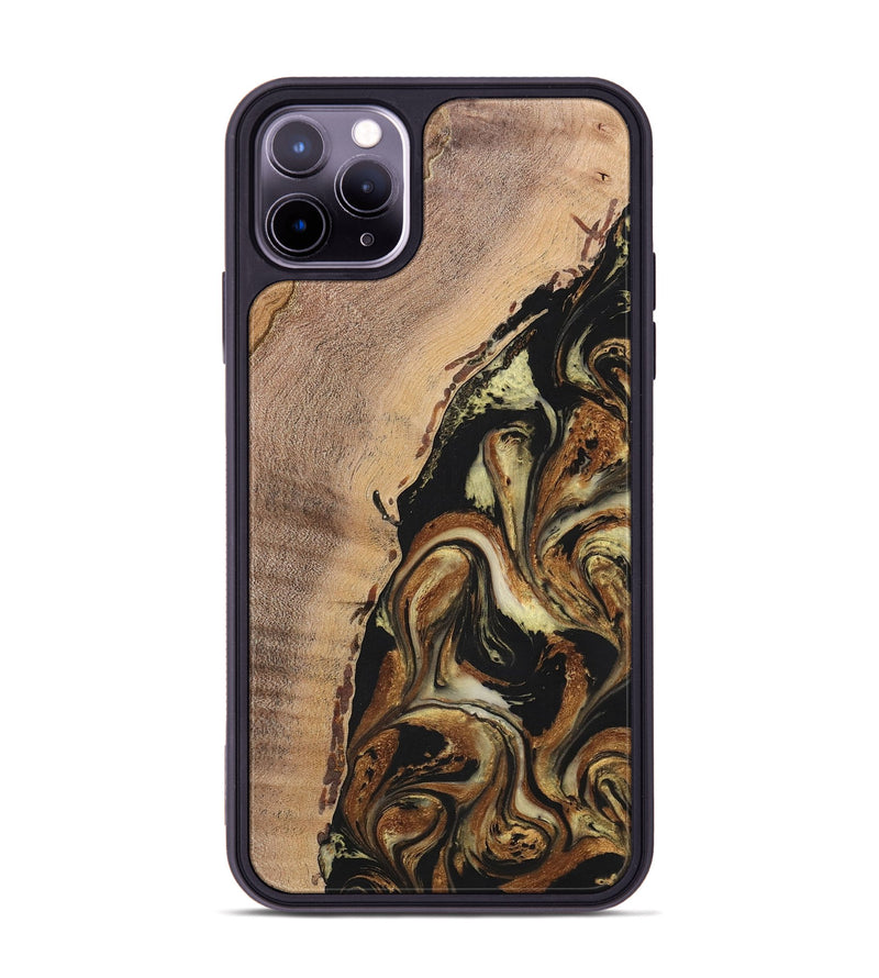 iPhone 11 Pro Max Wood+Resin Phone Case - Lamont (Black & White, 699583)