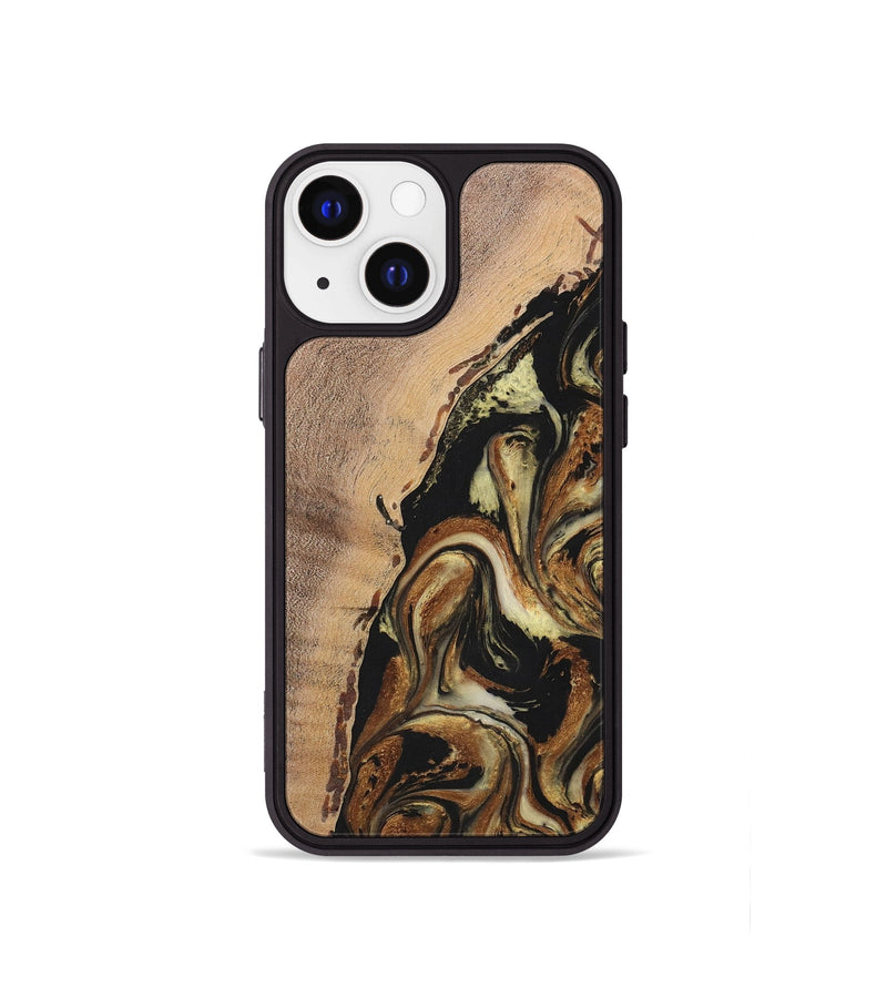 iPhone 13 mini Wood+Resin Phone Case - Lamont (Black & White, 699583)
