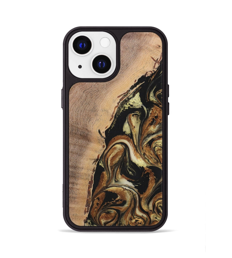 iPhone 13 Wood+Resin Phone Case - Lamont (Black & White, 699583)