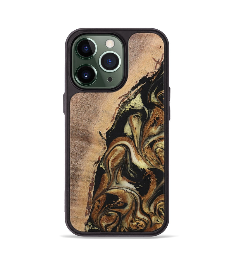 iPhone 13 Pro Wood+Resin Phone Case - Lamont (Black & White, 699583)