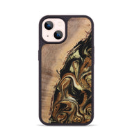 iPhone 14 Wood+Resin Phone Case - Lamont (Black & White, 699583)