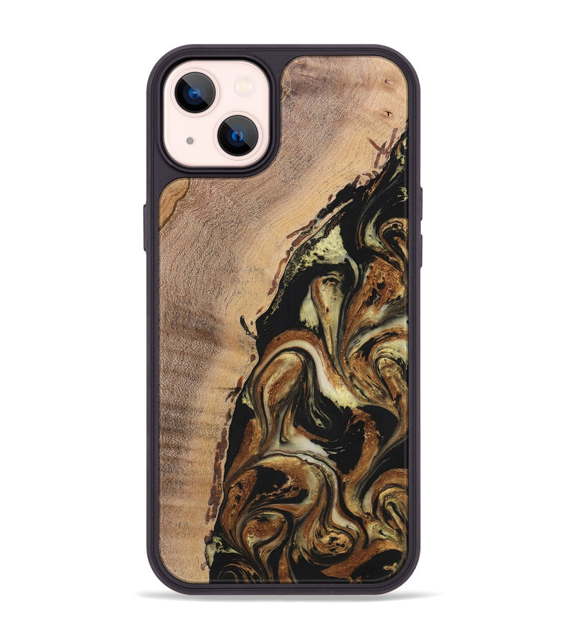 iPhone 14 Plus Wood+Resin Phone Case - Lamont (Black & White, 699583)