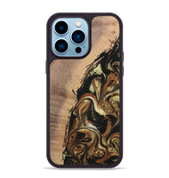 iPhone 14 Pro Max Wood+Resin Phone Case - Lamont (Black & White, 699583)