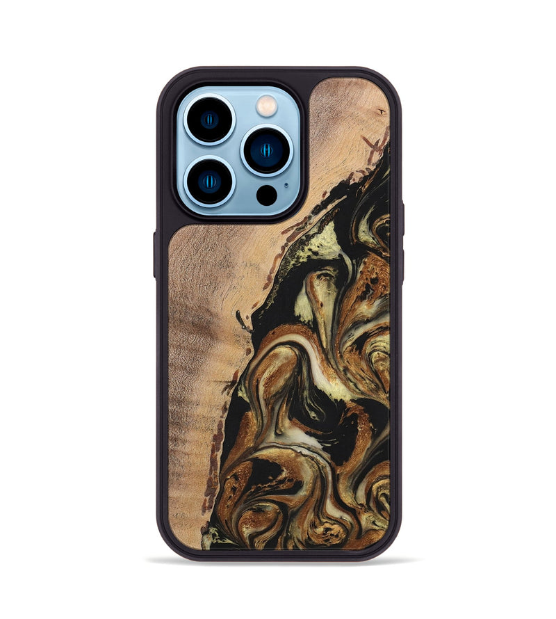 iPhone 14 Pro Wood+Resin Phone Case - Lamont (Black & White, 699583)