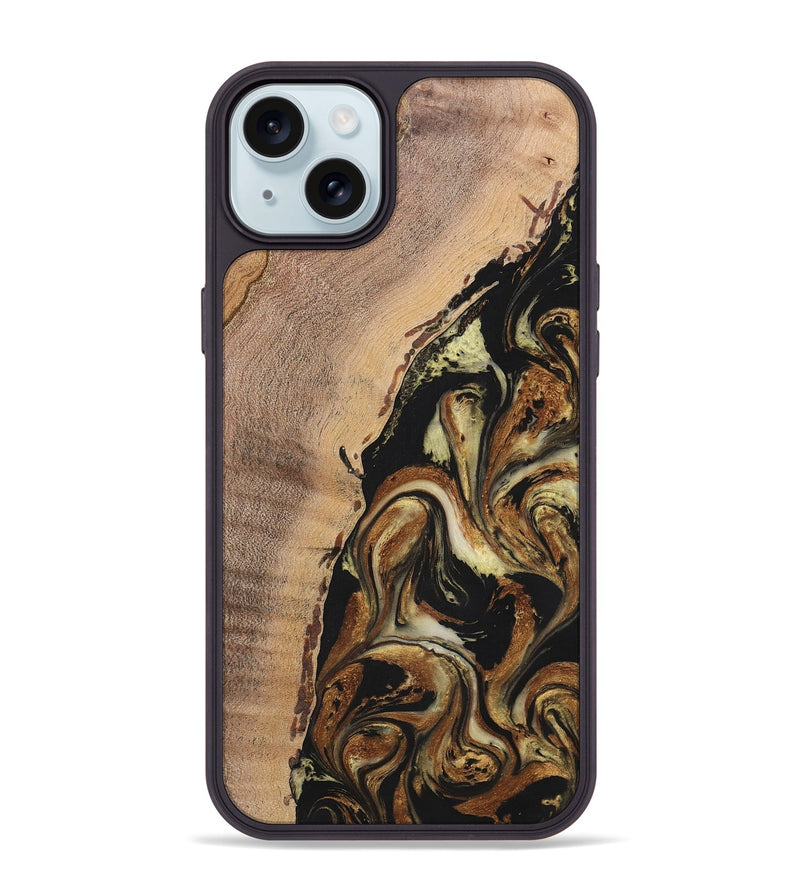 iPhone 15 Plus Wood+Resin Phone Case - Lamont (Black & White, 699583)
