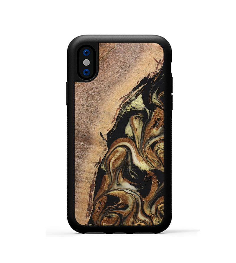 iPhone Xs Wood+Resin Phone Case - Lamont (Black & White, 699583)