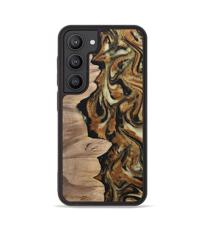 Galaxy S23 Wood+Resin Phone Case - Natasha (Black & White, 699585)