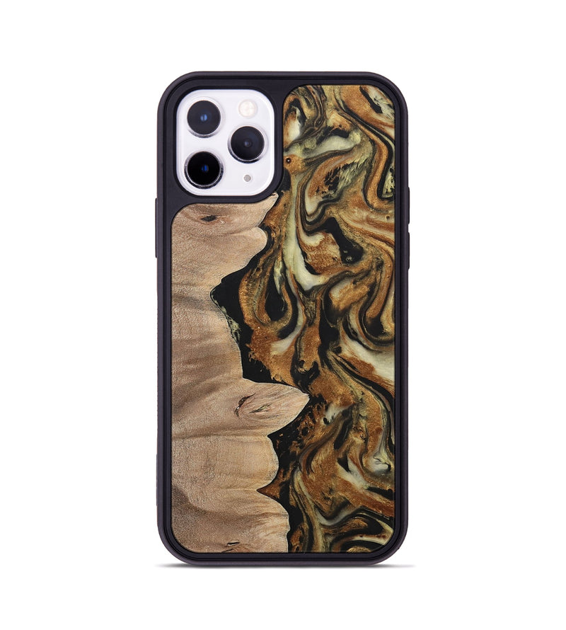 iPhone 11 Pro Wood+Resin Phone Case - Natasha (Black & White, 699585)