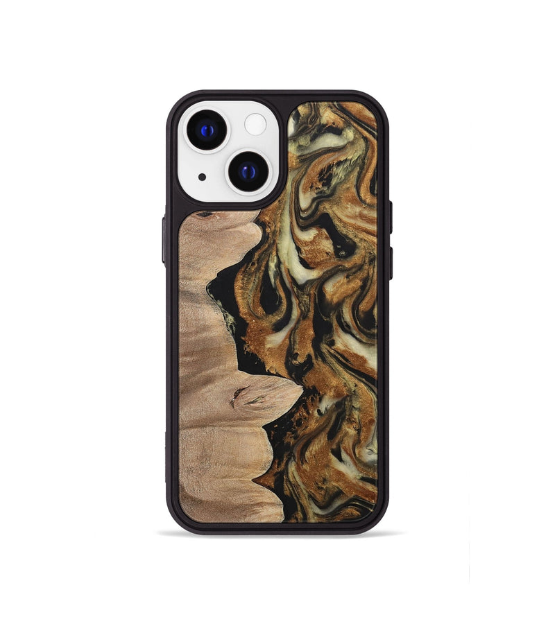 iPhone 13 mini Wood+Resin Phone Case - Natasha (Black & White, 699585)