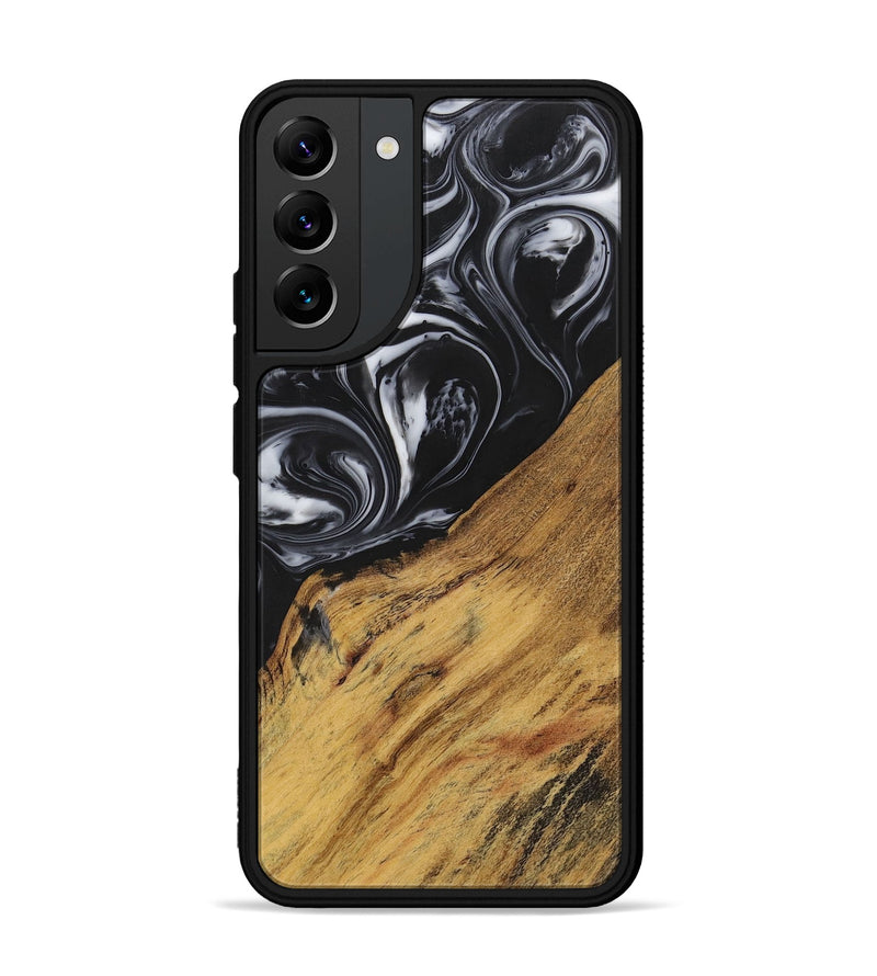 Galaxy S22 Plus Wood+Resin Phone Case - Marlene (Black & White, 699590)