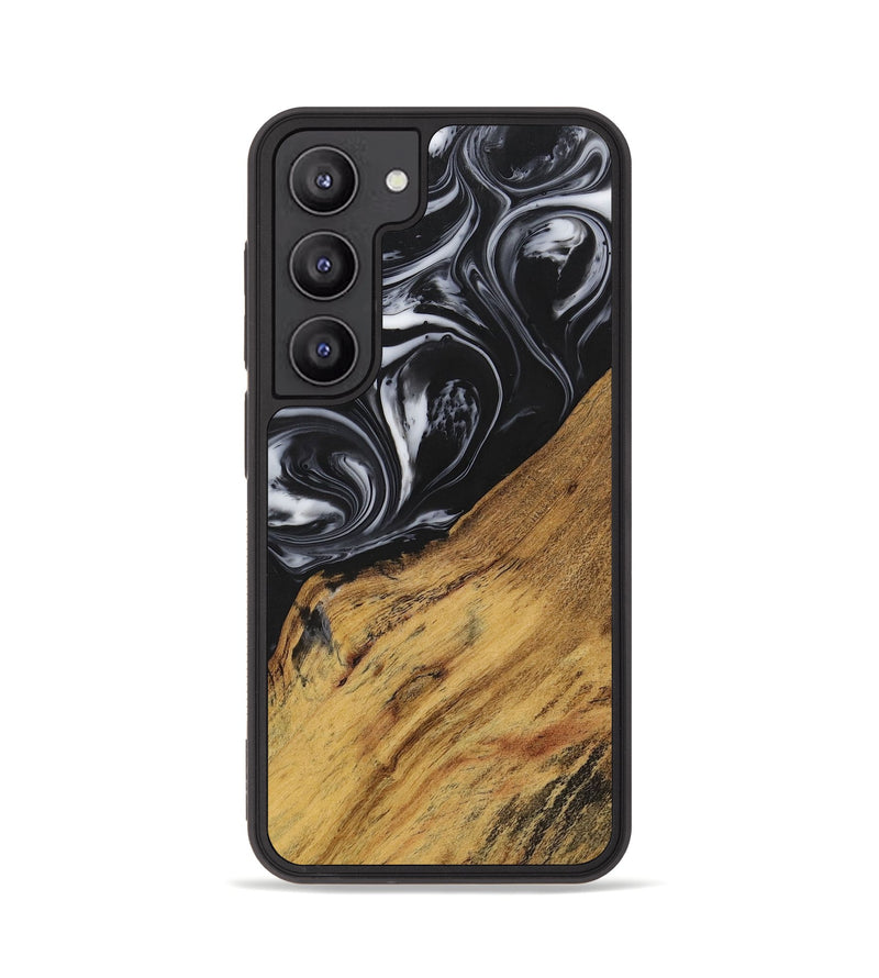 Galaxy S23 Wood+Resin Phone Case - Marlene (Black & White, 699590)