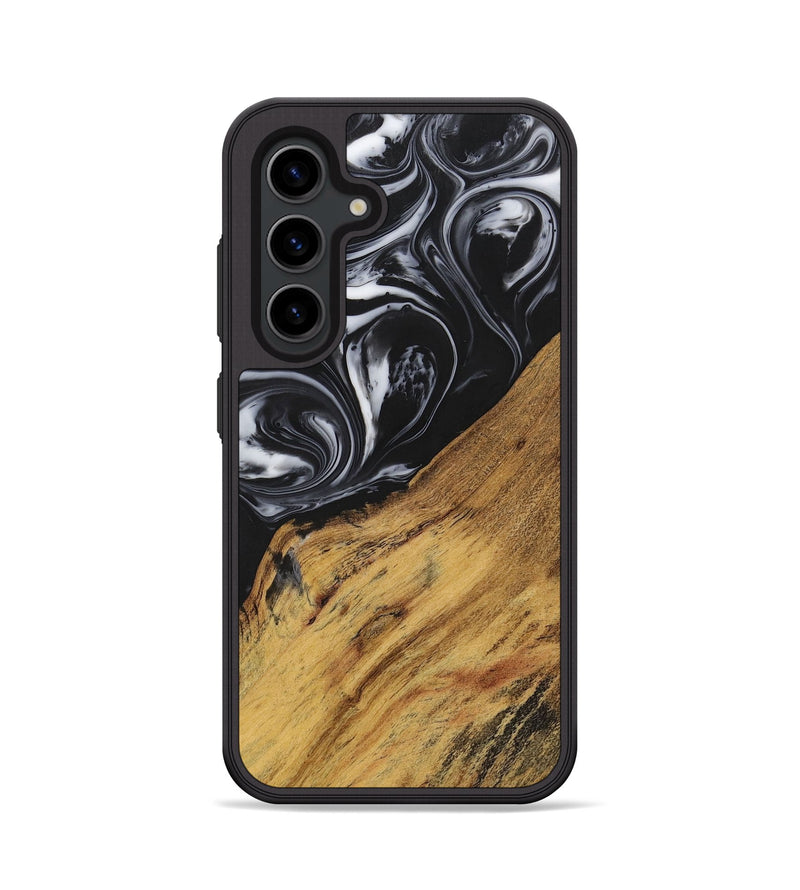 Galaxy S24 Wood+Resin Phone Case - Marlene (Black & White, 699590)