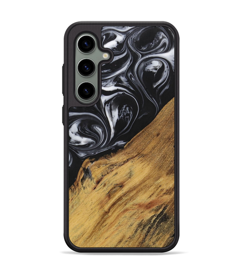 Galaxy S24 Plus Wood+Resin Phone Case - Marlene (Black & White, 699590)