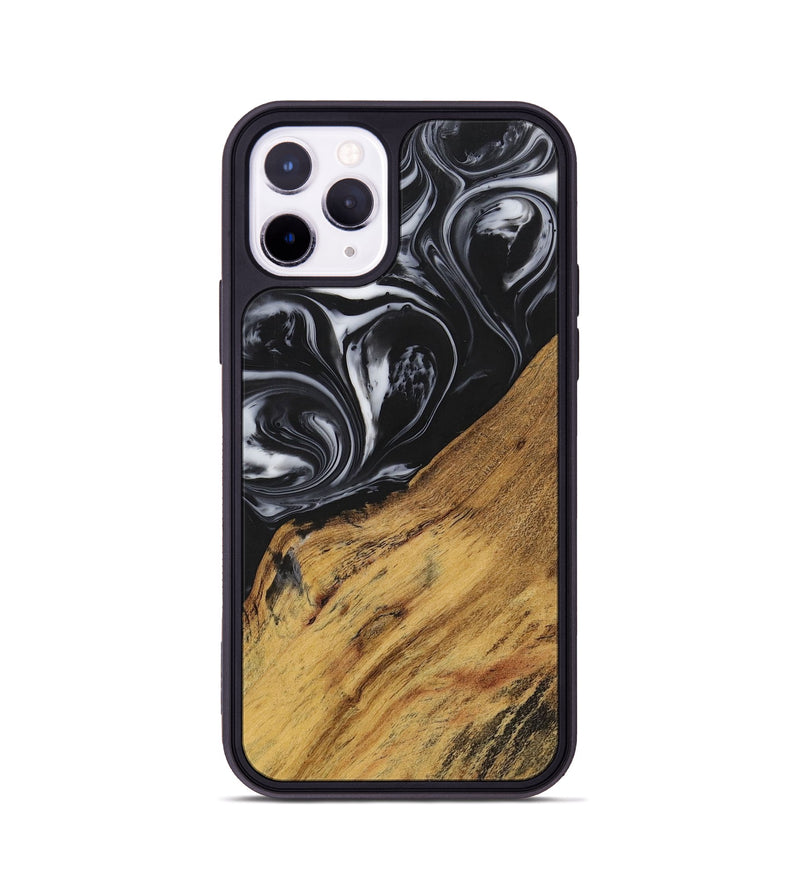 iPhone 11 Pro Wood+Resin Phone Case - Marlene (Black & White, 699590)