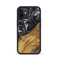 iPhone 12 Wood+Resin Phone Case - Marlene (Black & White, 699590)