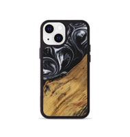 iPhone 13 mini Wood+Resin Phone Case - Marlene (Black & White, 699590)