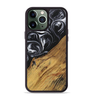 iPhone 13 Pro Max Wood+Resin Phone Case - Marlene (Black & White, 699590)