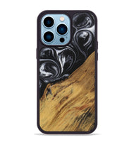 iPhone 14 Pro Max Wood+Resin Phone Case - Marlene (Black & White, 699590)