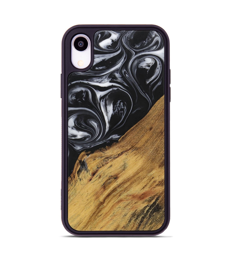 iPhone Xr Wood+Resin Phone Case - Marlene (Black & White, 699590)