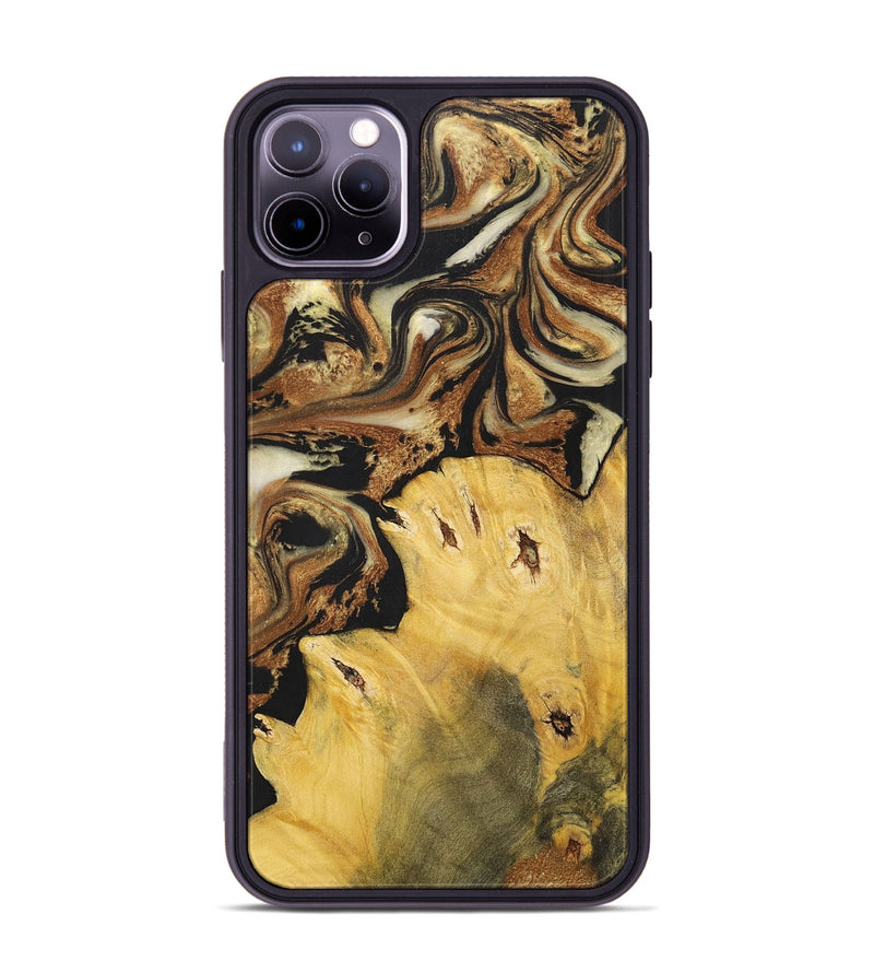 iPhone 11 Pro Max Wood+Resin Phone Case - Andrew (Black & White, 699591)