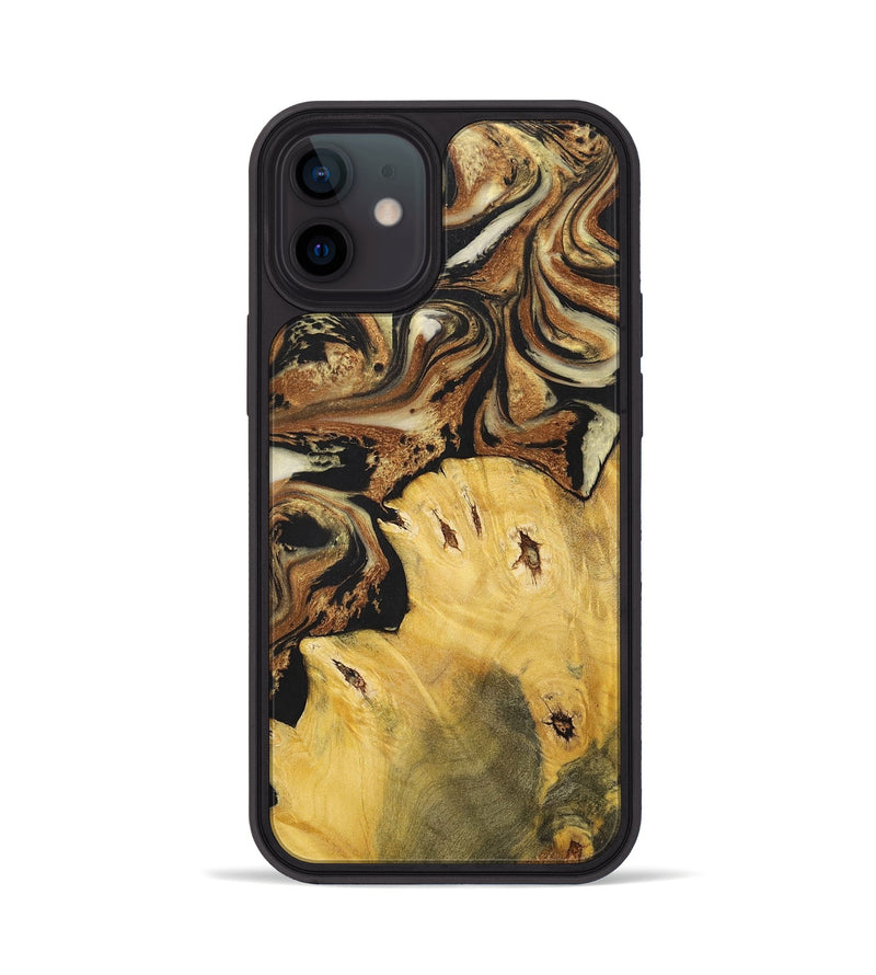 iPhone 12 Wood+Resin Phone Case - Andrew (Black & White, 699591)