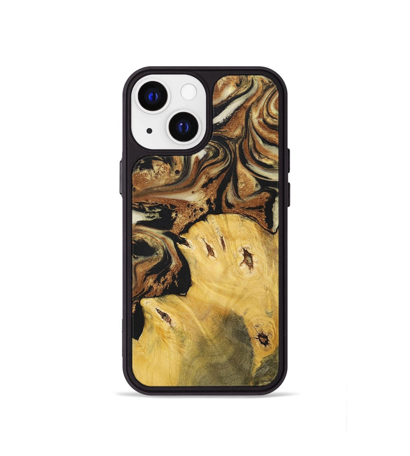 iPhone 13 mini Wood+Resin Phone Case - Andrew (Black & White, 699591)