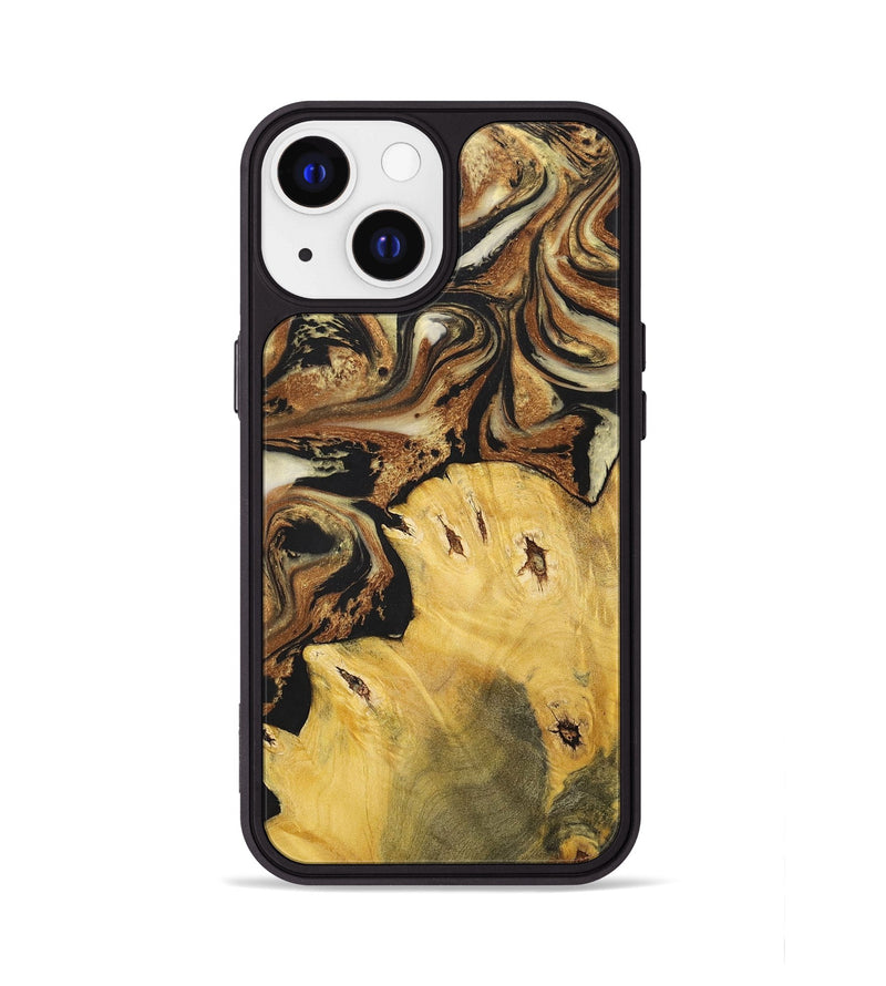 iPhone 13 Wood+Resin Phone Case - Andrew (Black & White, 699591)