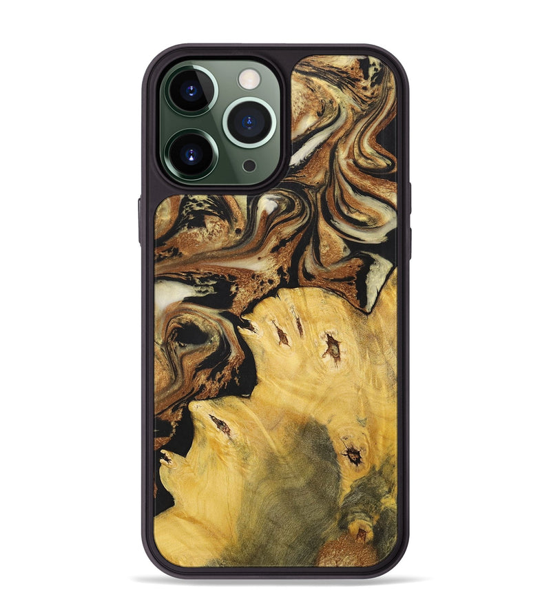 iPhone 13 Pro Max Wood+Resin Phone Case - Andrew (Black & White, 699591)