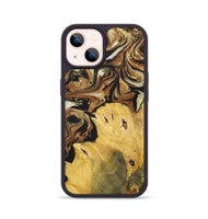 iPhone 14 Wood+Resin Phone Case - Andrew (Black & White, 699591)