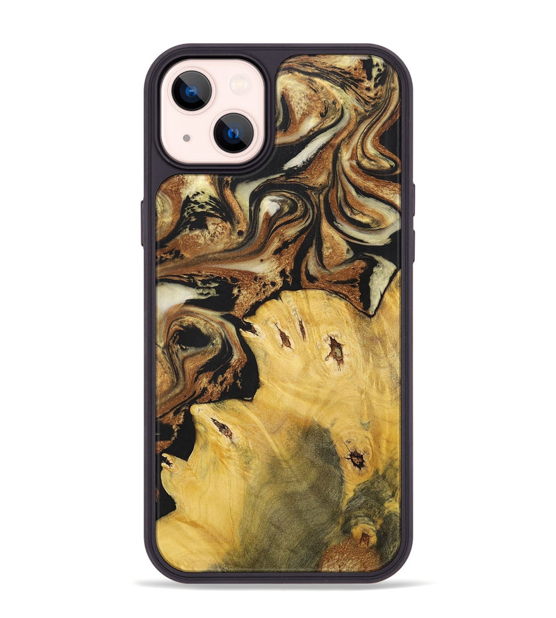 iPhone 14 Plus Wood+Resin Phone Case - Andrew (Black & White, 699591)