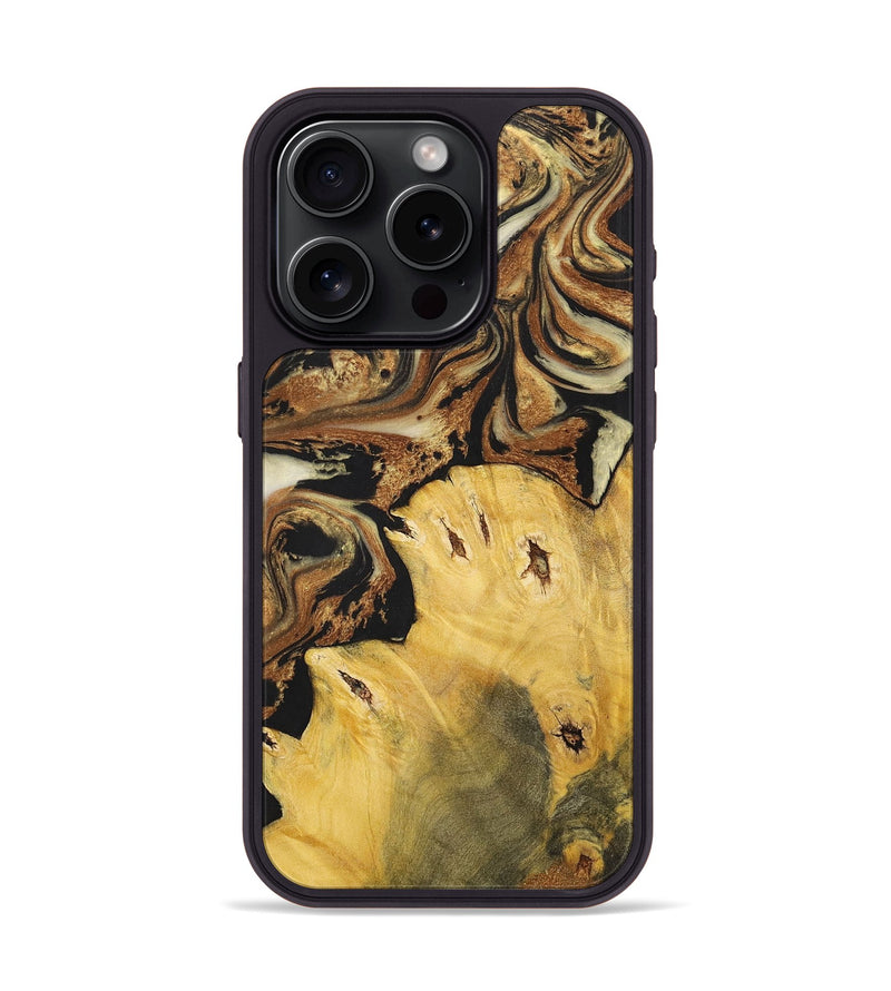 iPhone 15 Pro Wood+Resin Phone Case - Andrew (Black & White, 699591)