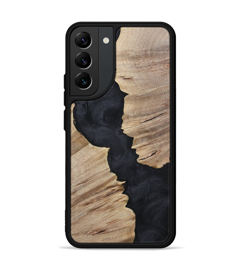 Galaxy S22 Plus Wood+Resin Phone Case - Kristopher (Pure Black, 699661)