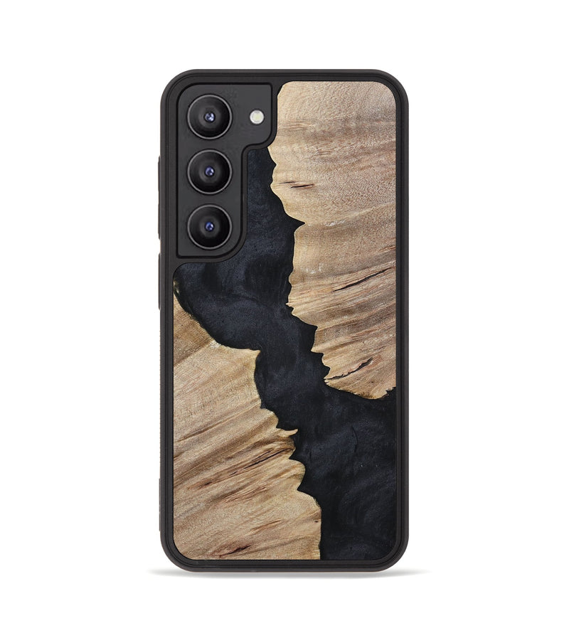 Galaxy S23 Wood+Resin Phone Case - Kristopher (Pure Black, 699661)