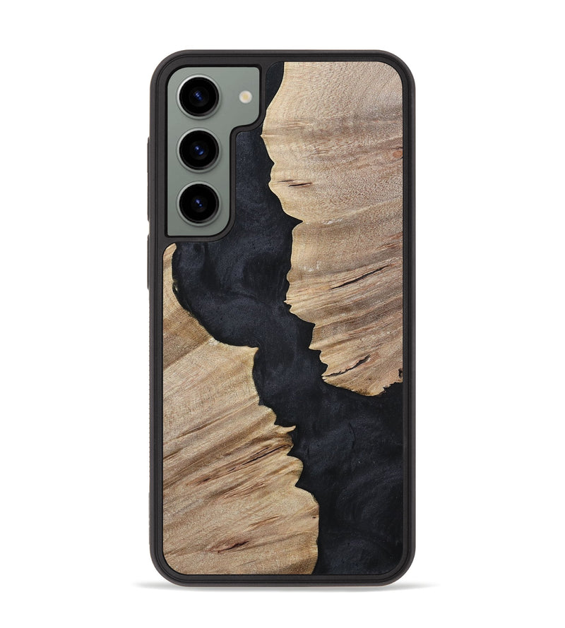 Galaxy S23 Plus Wood+Resin Phone Case - Kristopher (Pure Black, 699661)