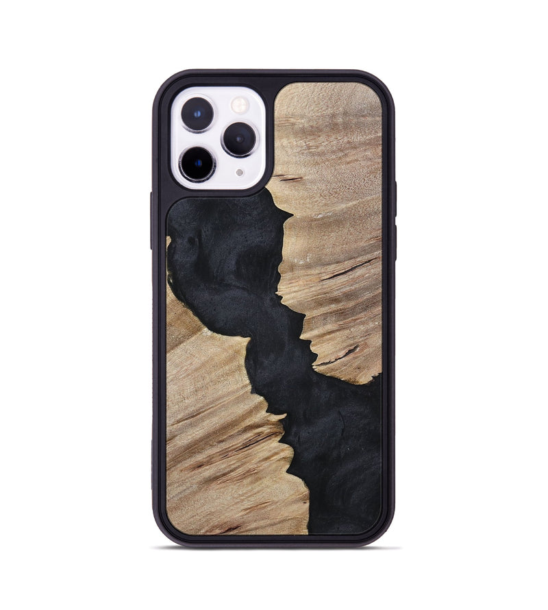 iPhone 11 Pro Wood+Resin Phone Case - Kristopher (Pure Black, 699661)
