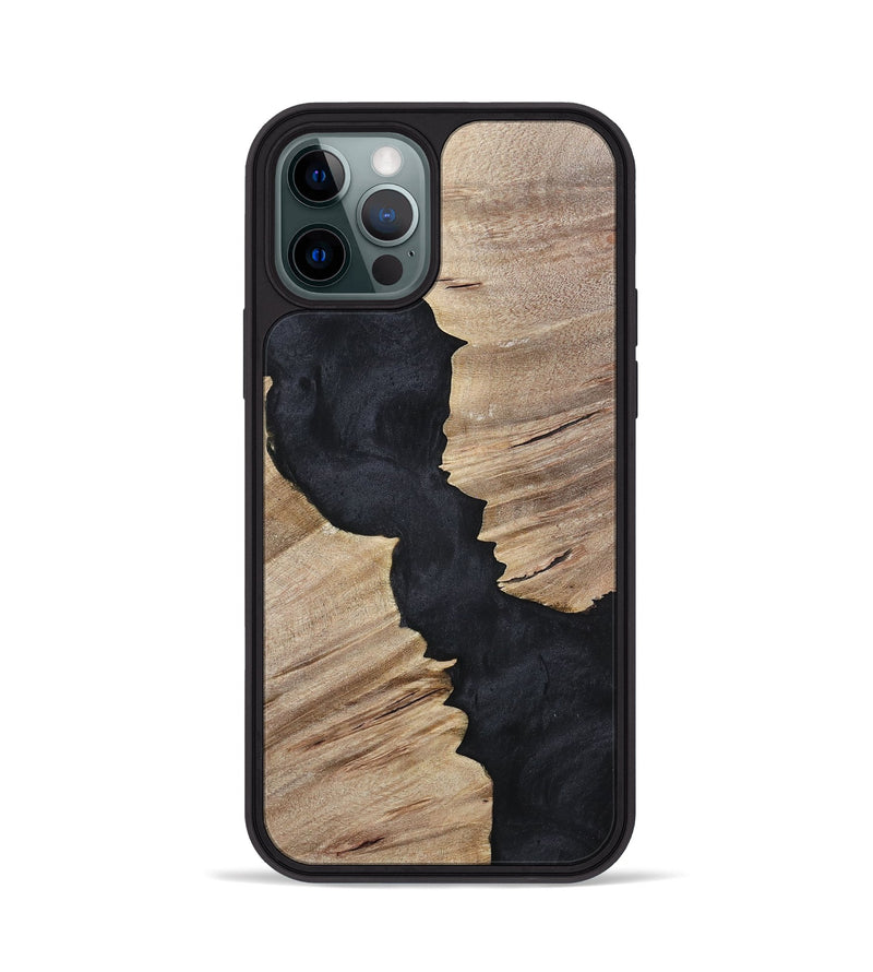 iPhone 12 Pro Wood+Resin Phone Case - Kristopher (Pure Black, 699661)