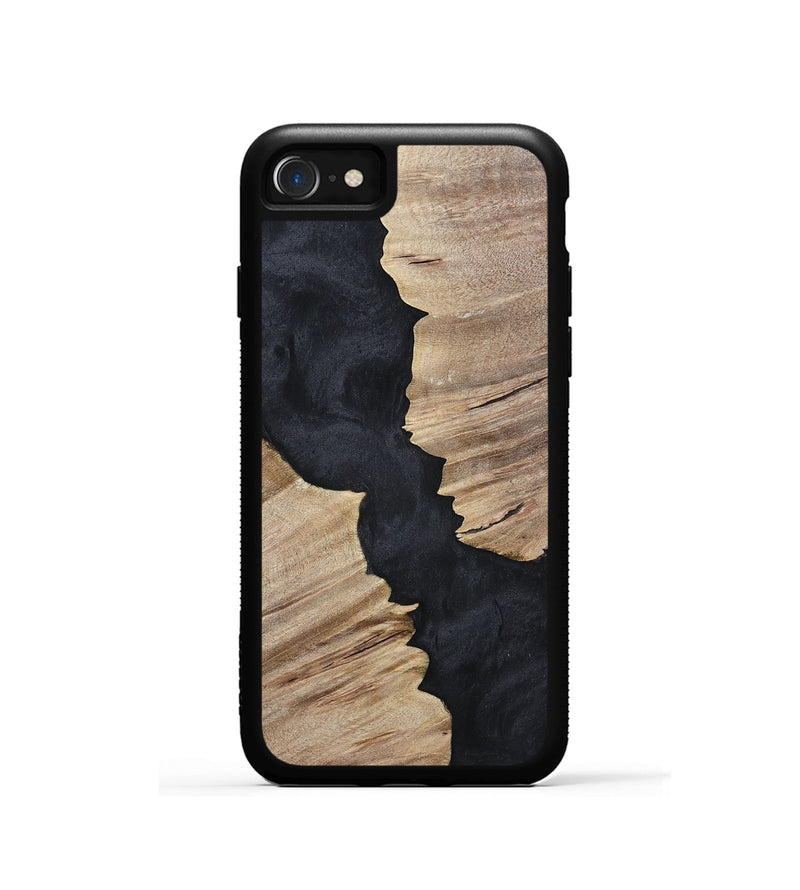 iPhone SE Wood+Resin Phone Case - Kristopher (Pure Black, 699661)