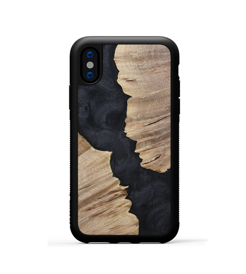 iPhone Xs Wood+Resin Phone Case - Kristopher (Pure Black, 699661)