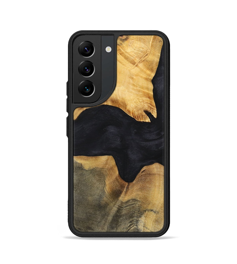 Galaxy S22 Wood+Resin Phone Case - Iva (Pure Black, 699667)