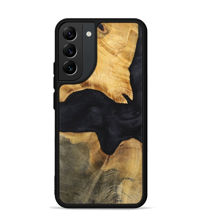 Galaxy S22 Plus Wood+Resin Phone Case - Iva (Pure Black, 699667)