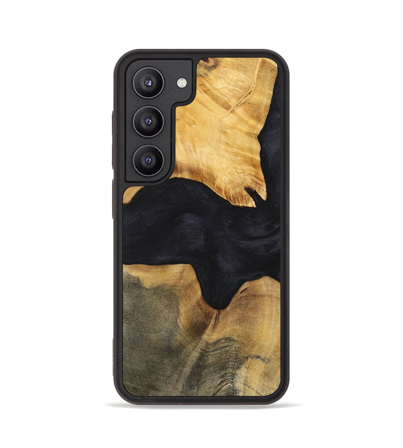 Galaxy S23 Wood+Resin Phone Case - Iva (Pure Black, 699667)