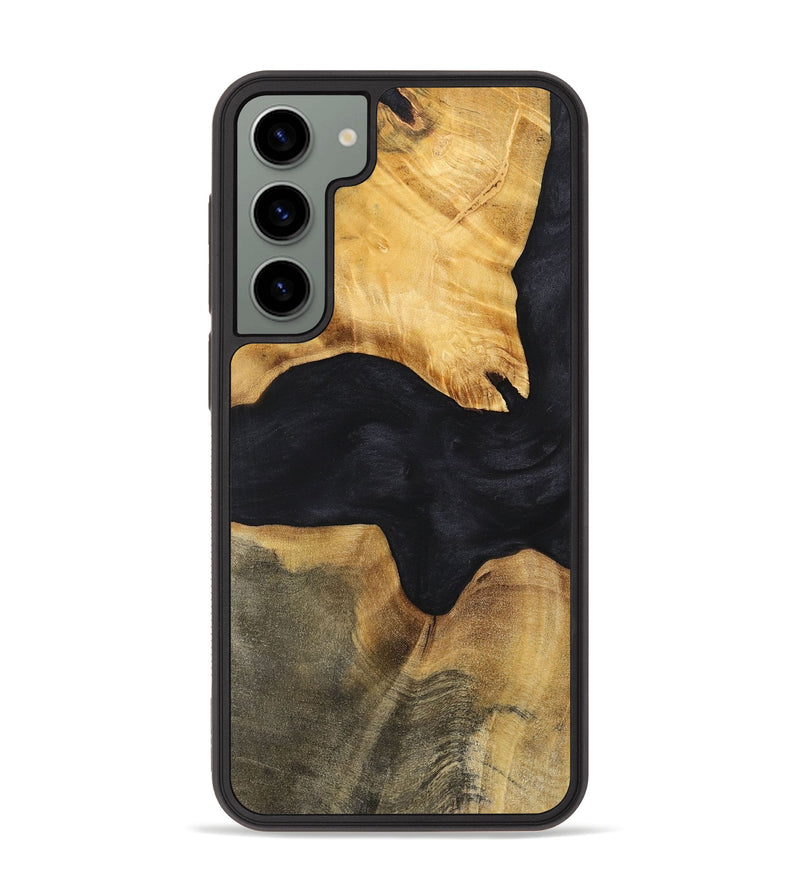 Galaxy S23 Plus Wood+Resin Phone Case - Iva (Pure Black, 699667)