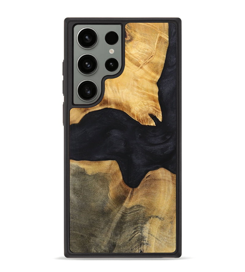 Galaxy S23 Ultra Wood+Resin Phone Case - Iva (Pure Black, 699667)