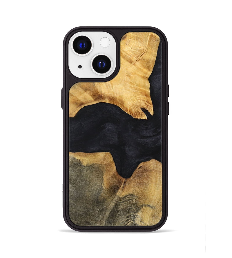 iPhone 13 Wood+Resin Phone Case - Iva (Pure Black, 699667)