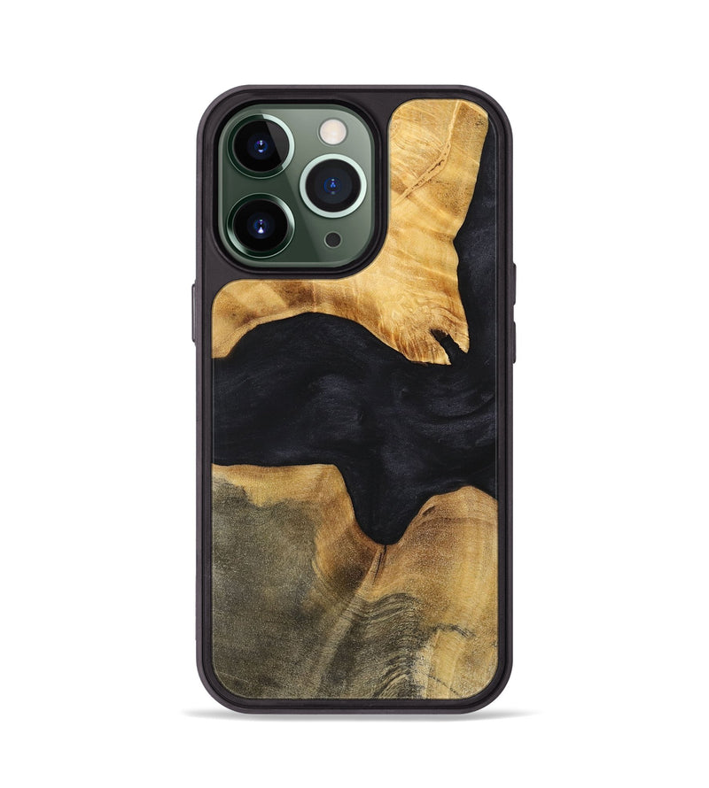iPhone 13 Pro Wood+Resin Phone Case - Iva (Pure Black, 699667)