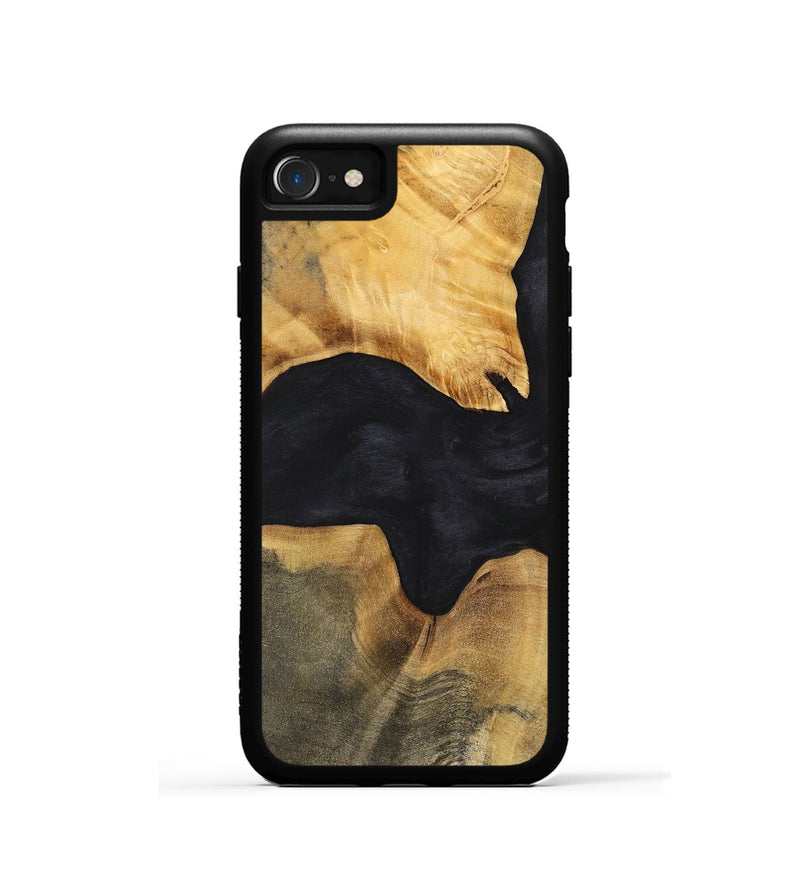 iPhone SE Wood+Resin Phone Case - Iva (Pure Black, 699667)