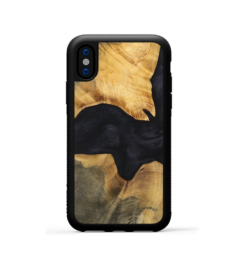 iPhone Xs Wood+Resin Phone Case - Iva (Pure Black, 699667)