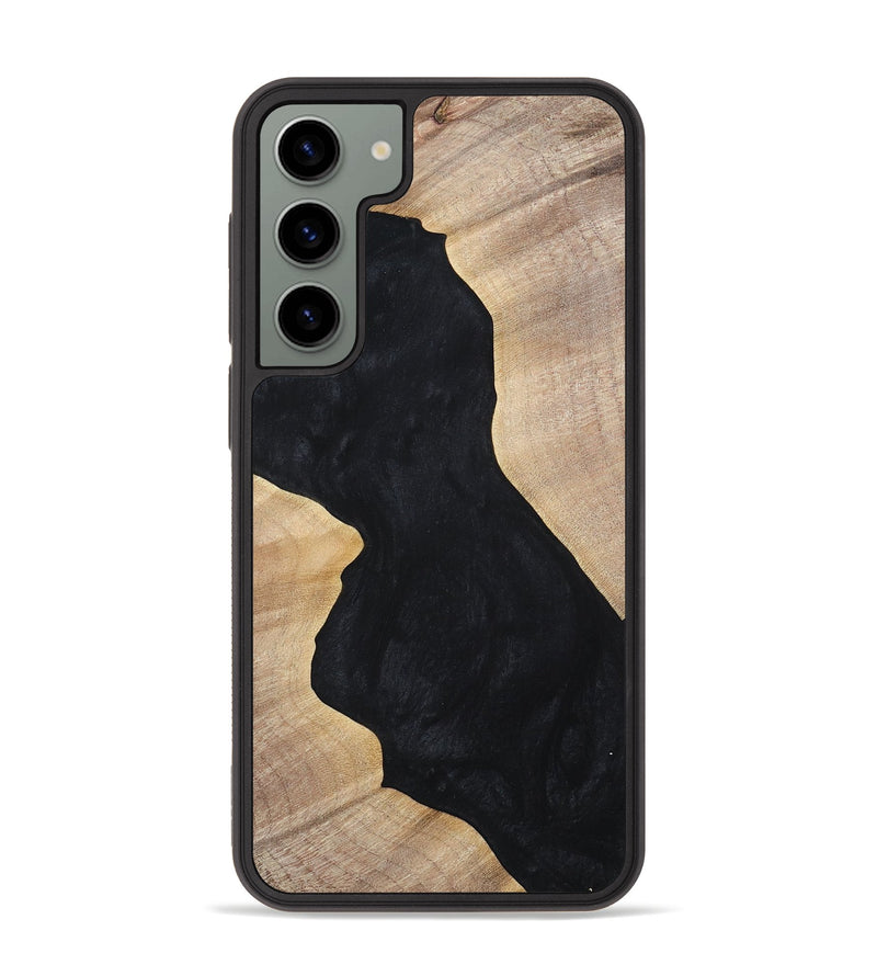 Galaxy S23 Plus Wood+Resin Phone Case - Makenna (Pure Black, 699673)
