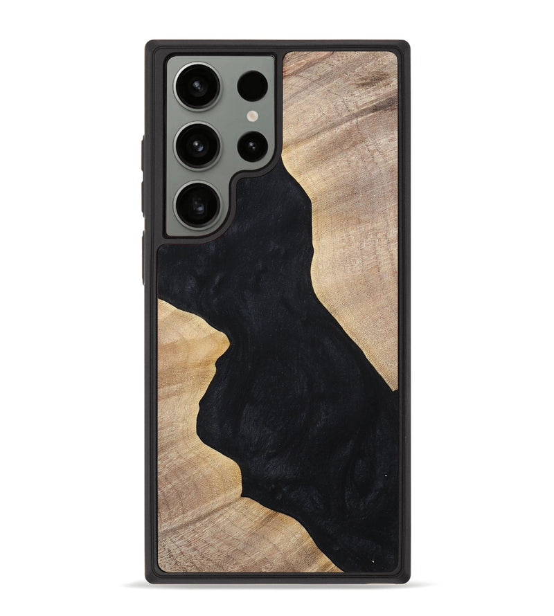 Galaxy S23 Ultra Wood+Resin Phone Case - Makenna (Pure Black, 699673)