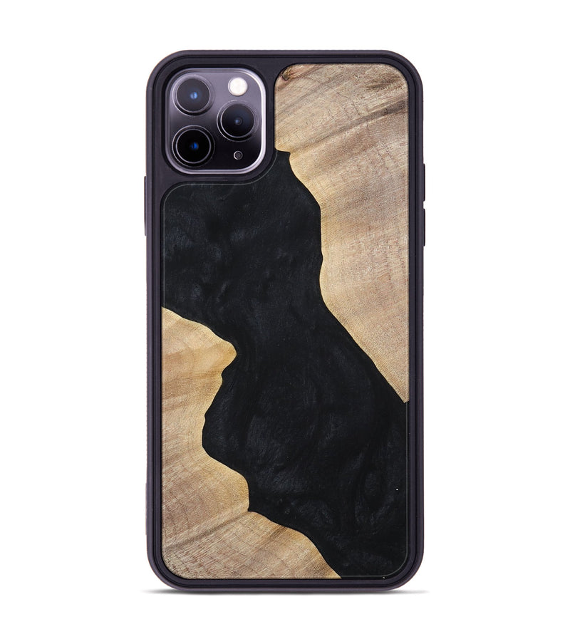 iPhone 11 Pro Max Wood+Resin Phone Case - Makenna (Pure Black, 699673)